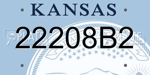 22208B2 Kansas License Plate