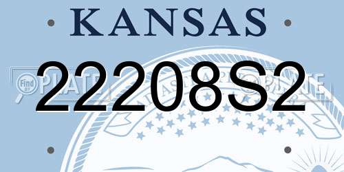 22208S2 Kansas License Plate