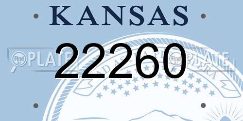22260 Kansas License Plate