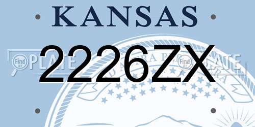 2226ZX Kansas License Plate