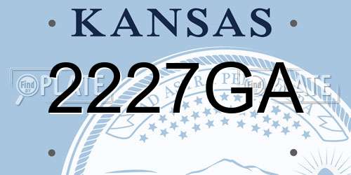 2227GA Kansas License Plate