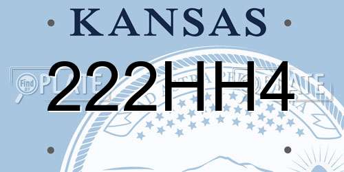 222HH4 Kansas License Plate