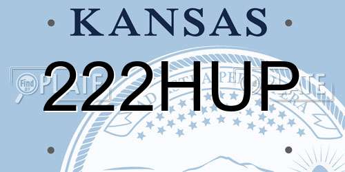 222HUP Kansas License Plate