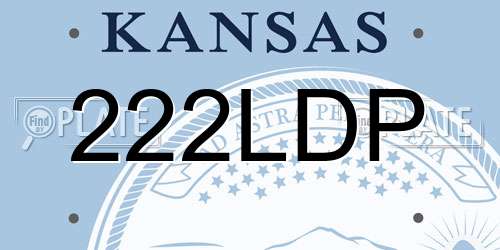 222LDP Kansas License Plate