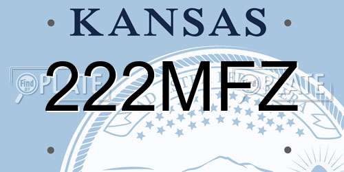222MFZ Kansas License Plate