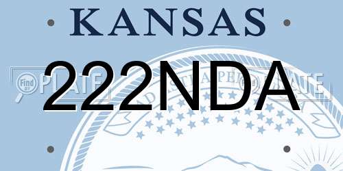 222NDA Kansas License Plate