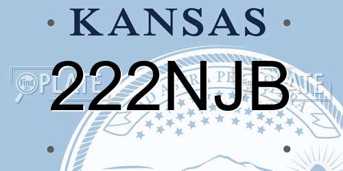 222NJB Kansas License Plate