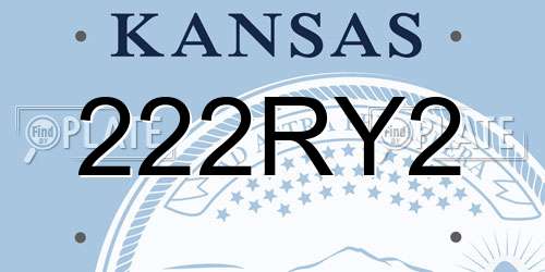 222RY2 Kansas License Plate