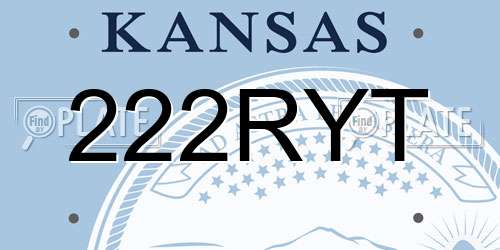 222RYT Kansas License Plate