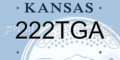 222TGA Kansas License Plate
