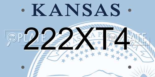 222XT4 Kansas License Plate