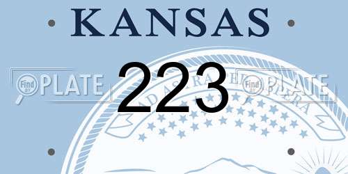 223 Kansas License Plate