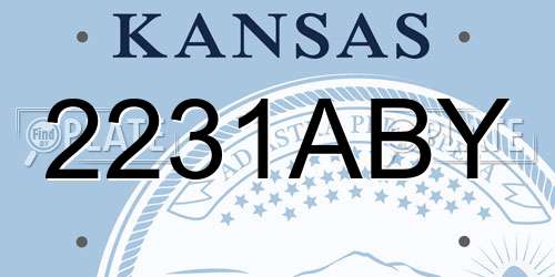 2231ABY Kansas License Plate