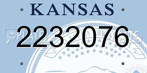 2232076 Kansas License Plate