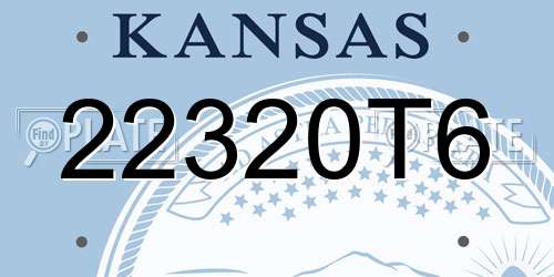 22320T6 Kansas License Plate