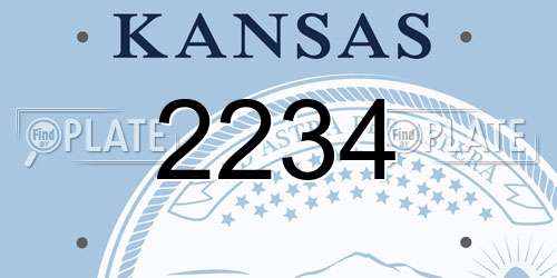 2234 Kansas License Plate