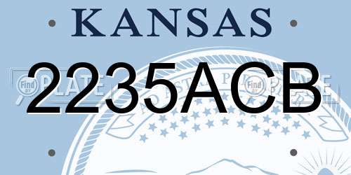 2235ACB Kansas License Plate