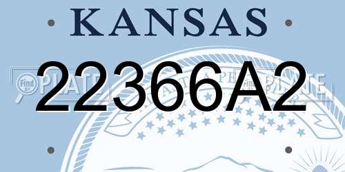 22366A2 Kansas License Plate