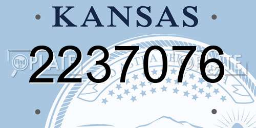 2237076 Kansas License Plate
