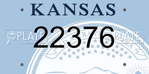 22376 Kansas License Plate