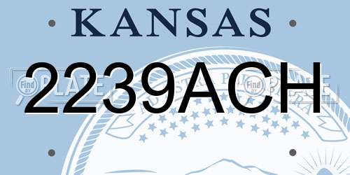 2239ACH Kansas License Plate