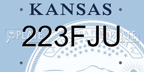 223FJU Kansas License Plate