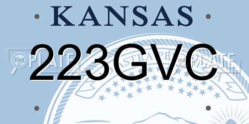 223GVC Kansas License Plate