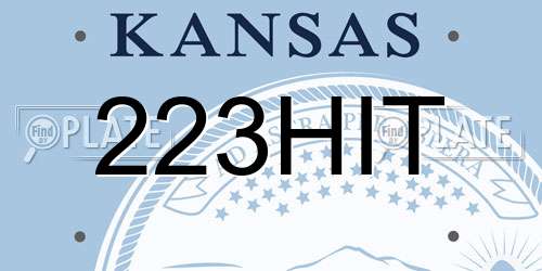 223HIT Kansas License Plate