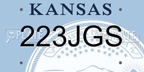 223JGS Kansas License Plate