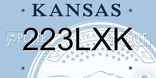 223LXK Kansas License Plate