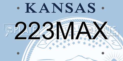 223MAX Kansas License Plate