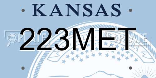 223MET Kansas License Plate