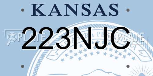 223NJC Kansas License Plate