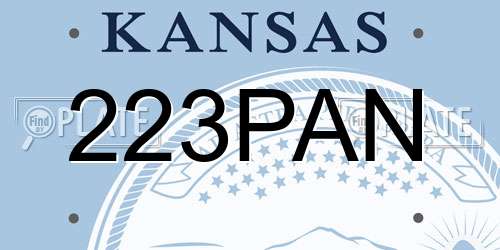 223PAN Kansas License Plate