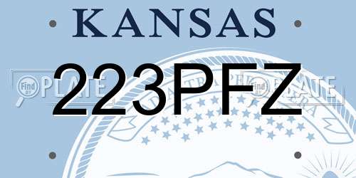 223PFZ Kansas License Plate