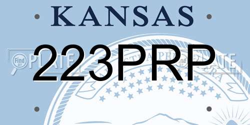 223PRP Kansas License Plate