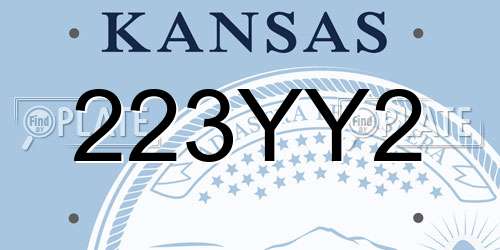 223YY2 Kansas License Plate