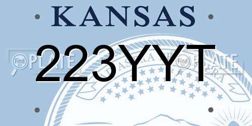 223YYT Kansas License Plate