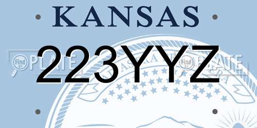 223YYZ Kansas License Plate
