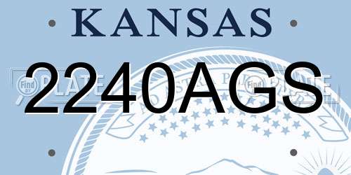 2240AGS Kansas License Plate