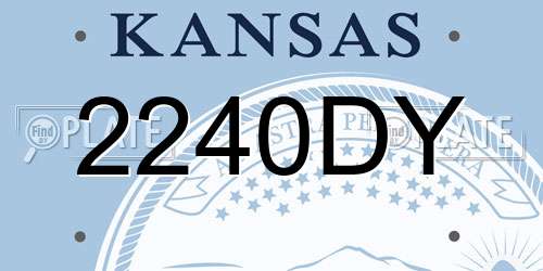 2240DY Kansas License Plate