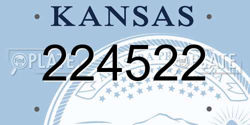 224522 Kansas License Plate