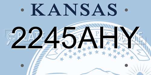 2245AHY Kansas License Plate