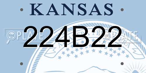 224B22 Kansas License Plate