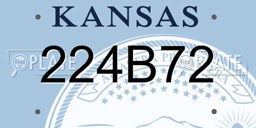 224B72 Kansas License Plate
