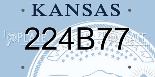 224B77 Kansas License Plate