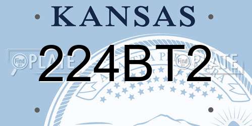 224BT2 Kansas License Plate