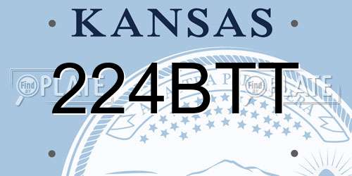 224BTT Kansas License Plate