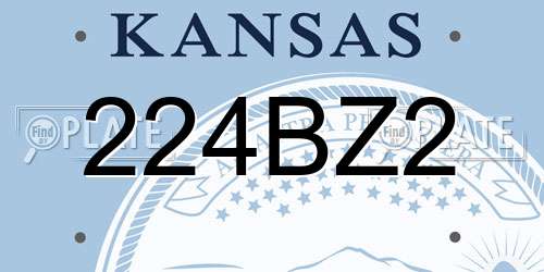 224BZ2 Kansas License Plate