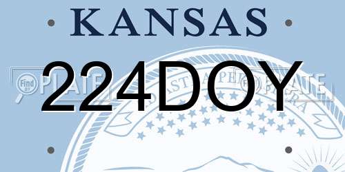 224DOY Kansas License Plate